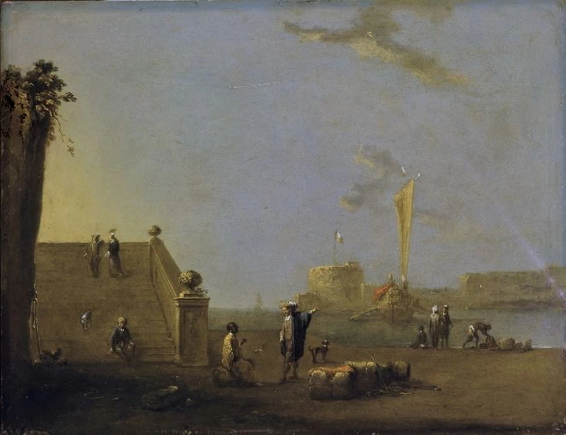 Porto del sud con un africano
